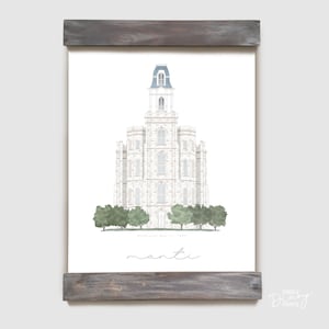 Printable Artwork | Manti Utah Temple | Baptism or Wedding Gift
