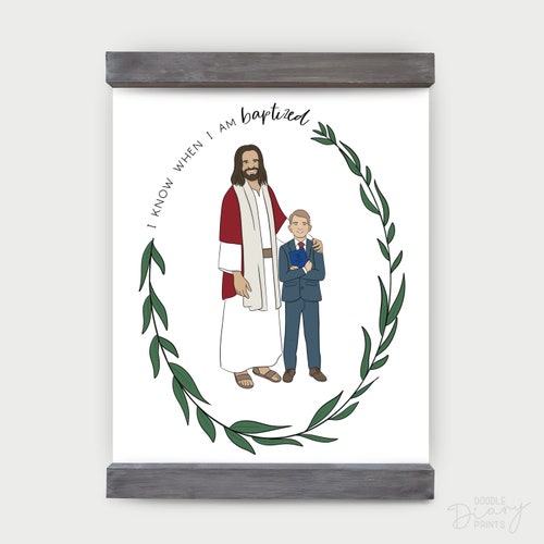 Printable Illustration Baptism Artwork Jesus With Child - Etsy