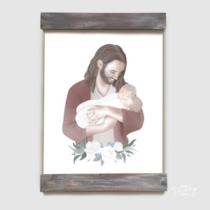 Zwillingskind Verlust | Jesus Hält Engelchen Babys | Druckbare Grafik