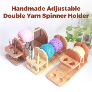 Handmade Double Cherry Yarn Buddy, Yarn Lazy Susan, Yarn Holder, Yarn  Spinner, Yarn Caddy, Ball Winder, Yarn Spindle 