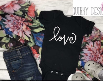 LOVE Baby Bodysuit, Infant LOVE Onesie, Infant Apparel, Baby Shower Gift, Baby Girl Clothing, Baby Boy Clothing, Cute Baby Onesie