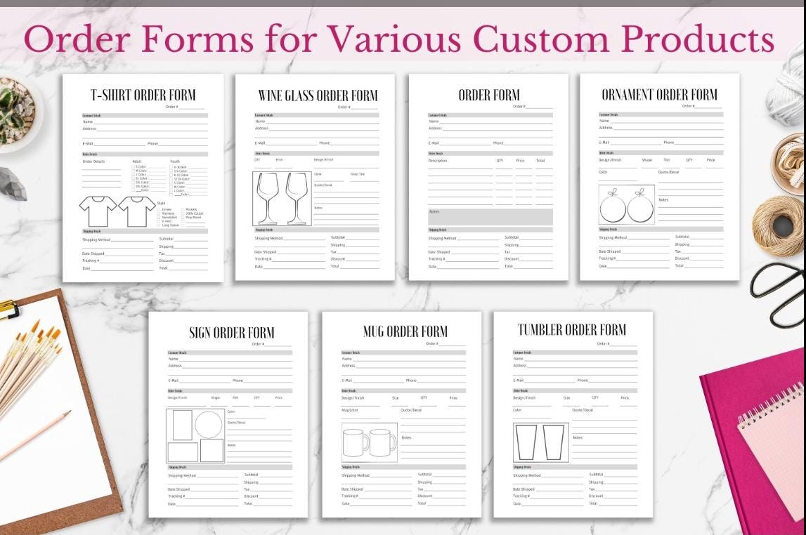 Printable Craft Business Bundle, Craft Fair Order Forms, Business ...