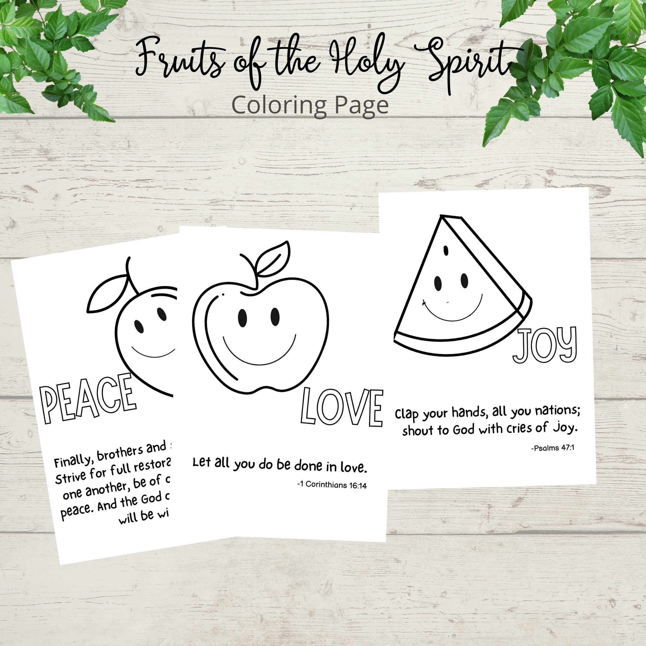 Fruits of the Holy Spirit Coloring Printable Page Bible - Etsy