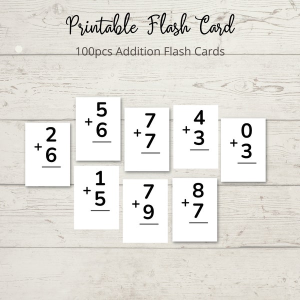 Math Flashcards Printable Etsy