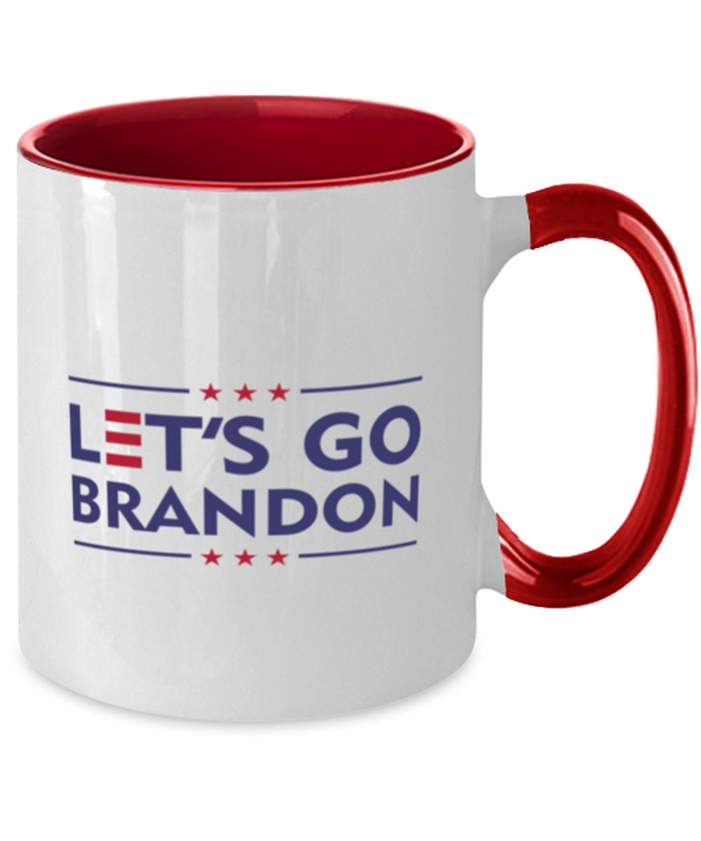 Let's Go Brandon Red Two Tone Coffee Mug Etsy