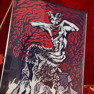 Le Grand Dieu Pan comme Le Dieu Cornu Des Sorcières Altarpeice/Peinture