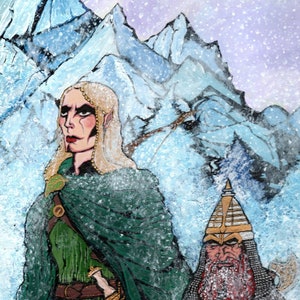Legolas & Gimli J.R.R Tolkien Painting