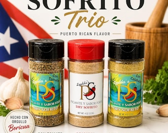 Dry Sofrito Trio: Puerto Rican All-Natural Spice Blends