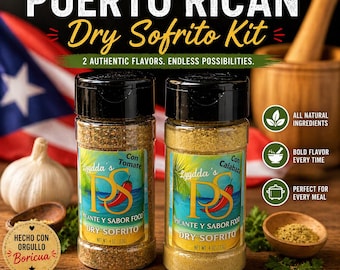 Puerto Rican Dry Sofrito Kit: Calabaza & Tomato, Authentic Flavor