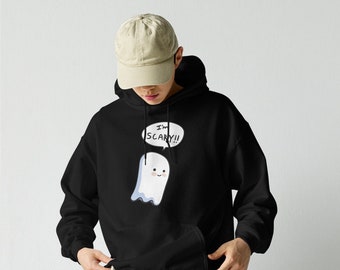 Kawaii Ghost Hoodie: Japanese Chibi Halloween Pullover