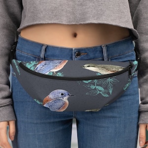Bird Fanny Pack | Japanese Floral  | Retro Audubon Society Nature Fannie