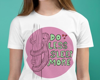 Cute Sloth Kids T-Shirt: Sleepy Animal Tee, Youth Sizes