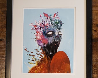 Dark art 8x10&quot; Color Print of original acrylic on canvas painting. Exposed. Dark Art, Gothic Art, Horror, Demon Art, Punk Rock, Surreal Art