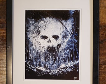 Arte oscuro 8x10" Impresión en color de acrílico original sobre pintura de lienzo. Ascensión