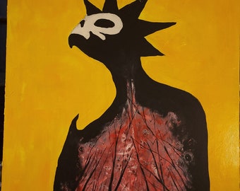 Lámina artística El Rey de Amarillo, terror gótico oscuro, 8x10