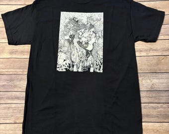 Camiseta Lust, ilustración original de arte oscuro, estilo steampunk, negra, unisex.