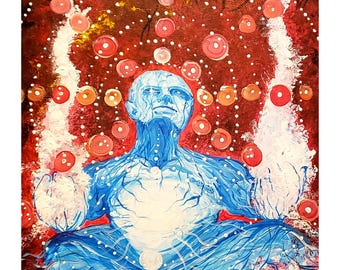 Dark art 8 x10"x8 Color  Print of original acrylic on canvas painting. The Grateful Optimist.