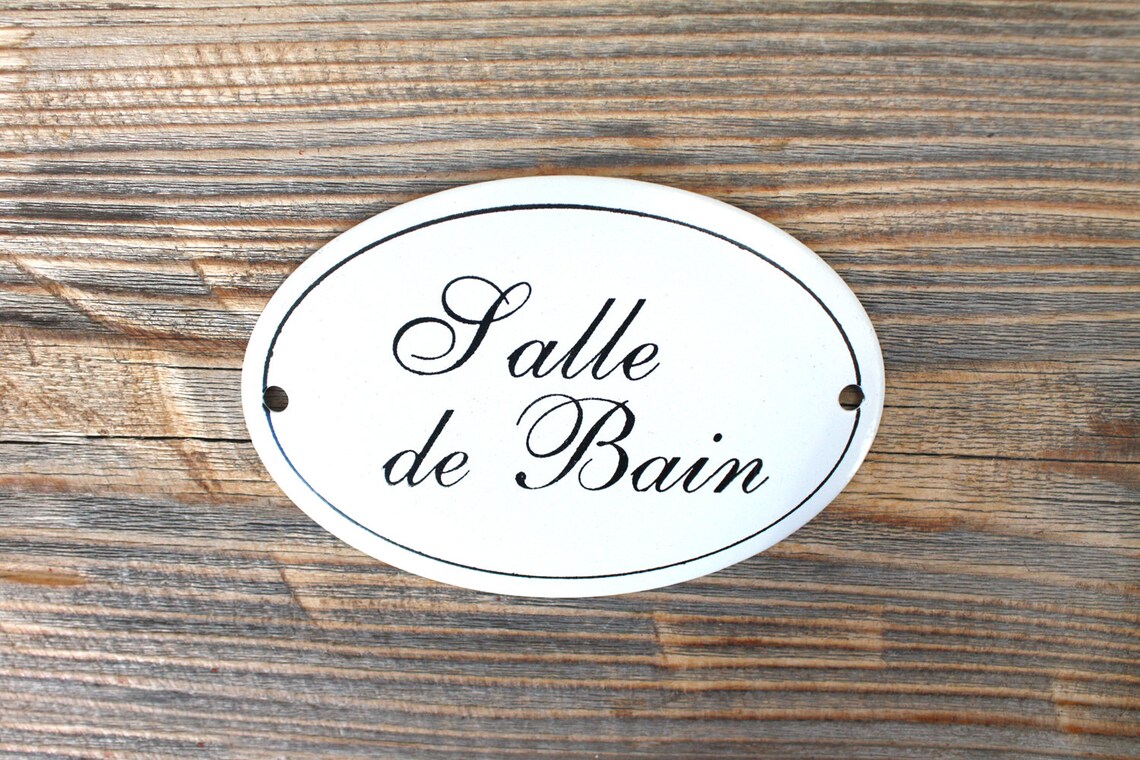 Insigne de porte salle de bain panneau de porte de toilette | Etsy