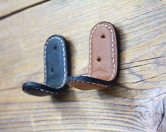 Leather Hook, Black or Brown Leather Hooks