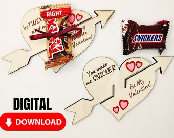 Herz Süßigkeiten Halter SVG Cut File für Kinder Klassenzimmer - Elementare Valentines Party Favor Geschenk - Digital Download