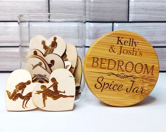 Sex Position Bedroom Tokens Jar - Naughty Valentines Couple Gift for Boyfriend or Girlfriend - Love Box