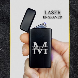 Personalized Electric Dual Arc Lighter - Rechargeable USB Windproof Plasma Flameless Metal Lighter