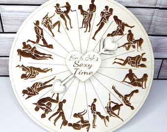 Custom Sex Position Spinner for Boyfriend or Girlfriend - Naughty Valentines Couple Wheel Game for Foreplay Bedroom Accessory