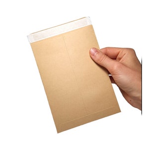 6.75" x 4.75" Sobre autosellante plano Kraft Mailer - Tamaño sobre A6 Empaque para correo a granel con tira adhesiva
