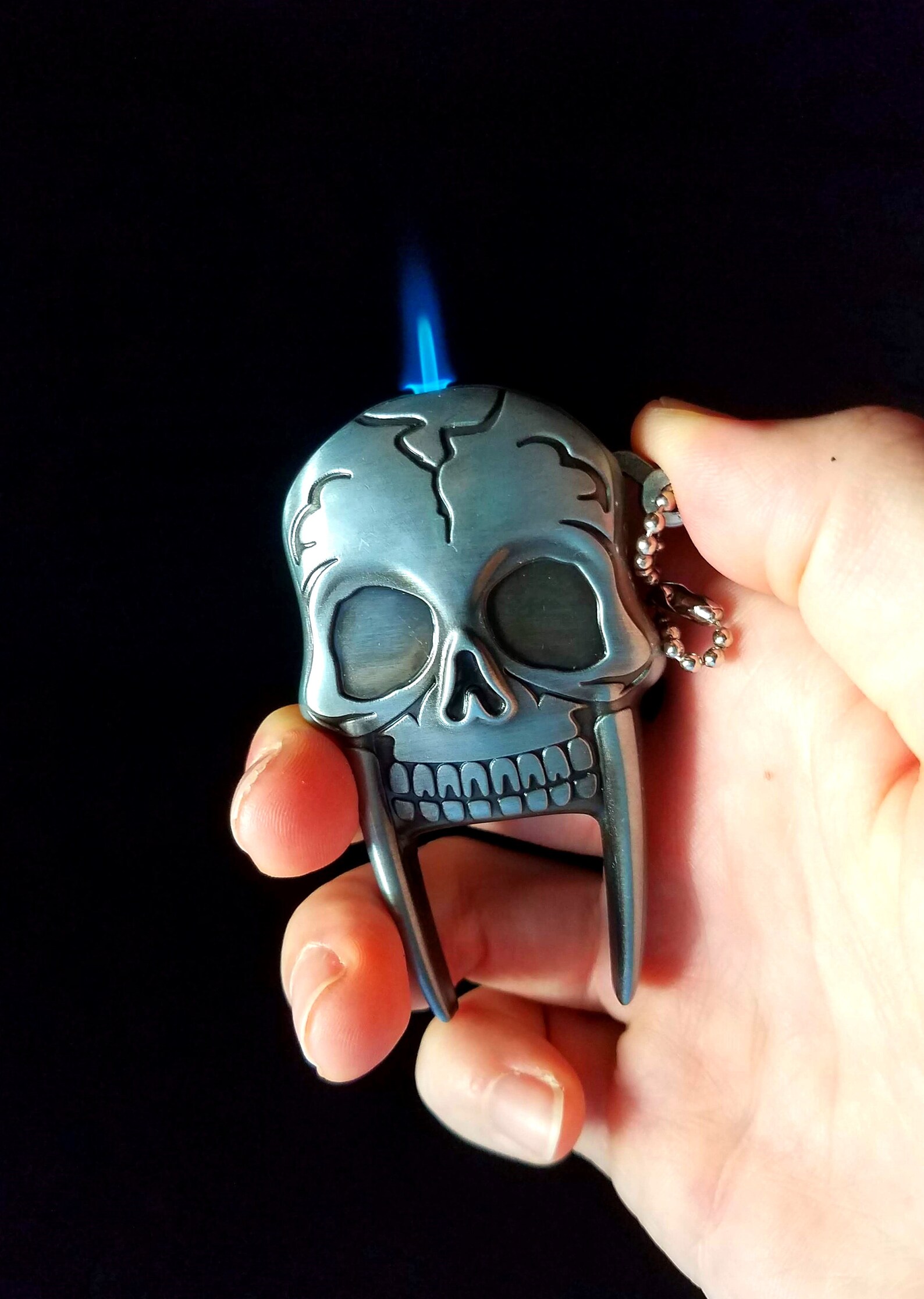 Skull Shaped Lighter Punk Refillable Novelty Butane Gas Etsy