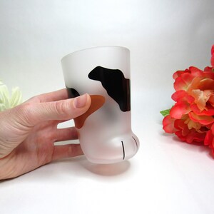 10oz Cat Paw Shaped Personalized Drinking Glass 1pc Frosted Kawaii Kitten Foot Cup with Toe Beans Brown & Black Spots