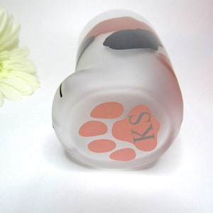 10oz Cat Paw Shaped Personalized Drinking Glass 1pc Frosted Kawaii Kitten Foot Cup with Toe Beans image 2