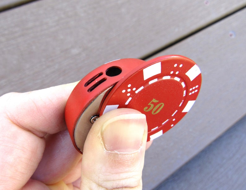 Poker Chip Shaped Lighter Refillable Novelty Butane Gas Etsy
