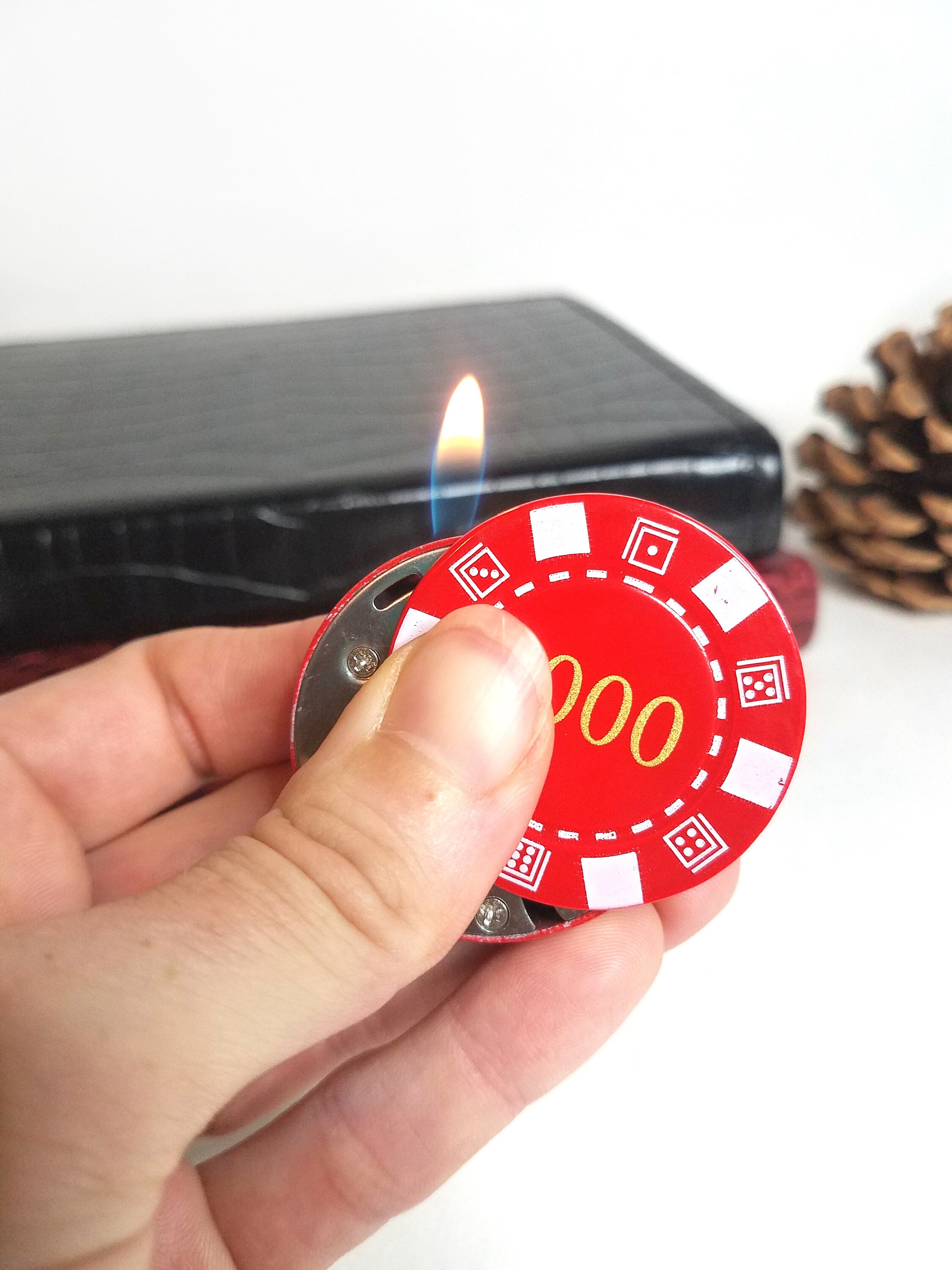 Poker Chip Shaped Lighter Refillable Novelty Butane Gas Etsy