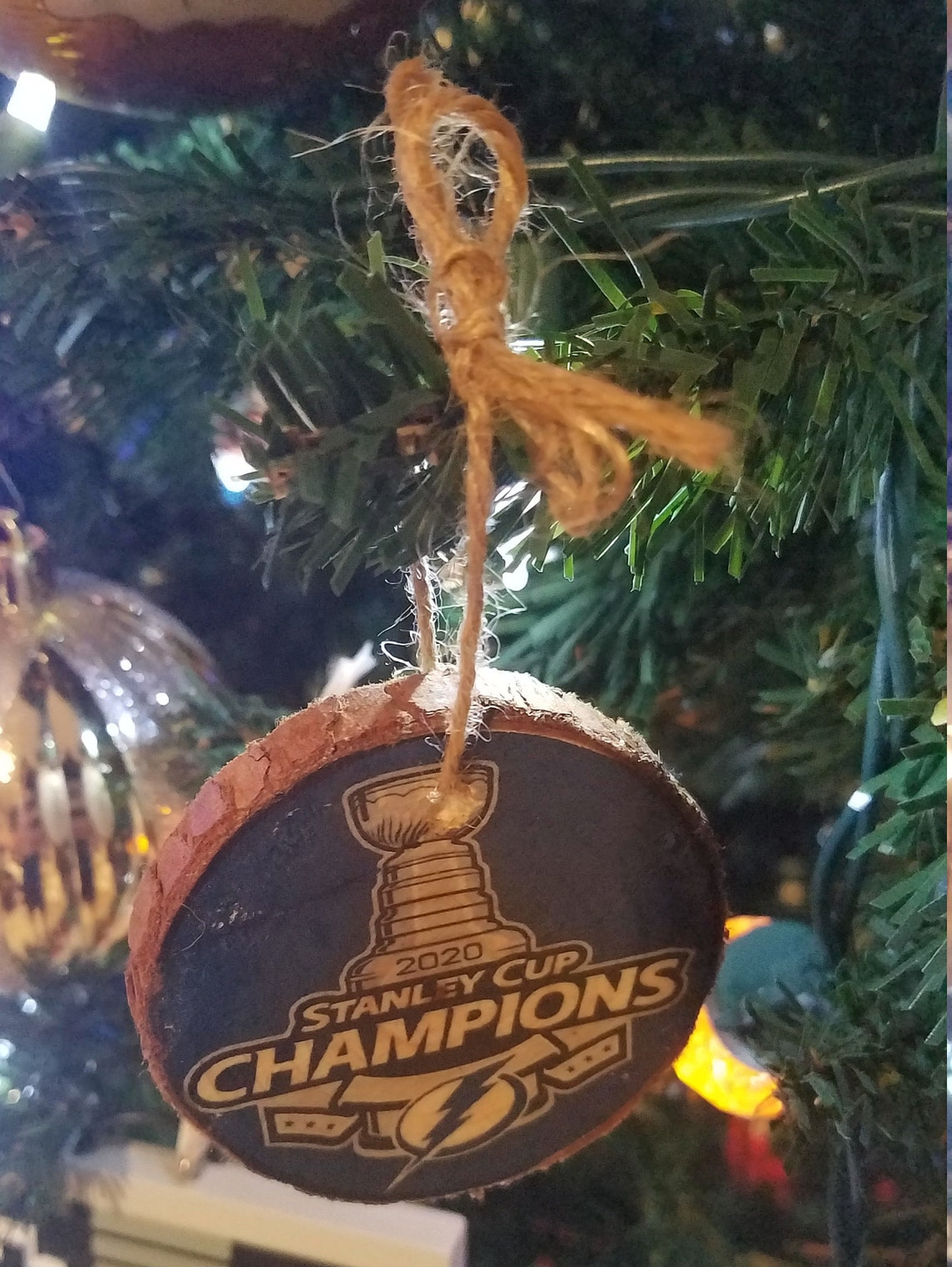 Lightning Inspired Wooden Stanley Cup Ornament Hockey Gifts Etsy