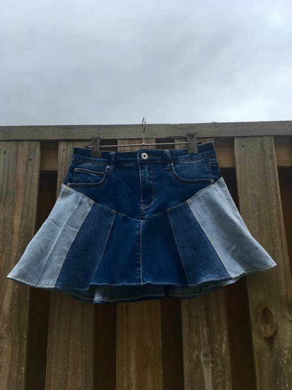 denim cheerleader skirt