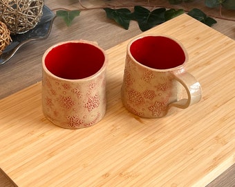 Ceramic handmade winter mug. Hot Chocolate mug. Handmade Mug. Ceramic mug. Pottery mug