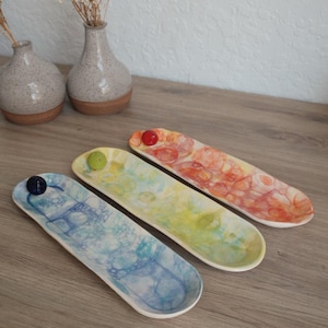 Ceramic Incense Burner Maximalist & Colorful Stylish Home Decor | Functional Ceramics | Boho Incense Tray | Incencse Stick Holder