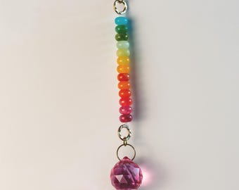 Dyed Jade Suncatcher | Handmade Decor | Rainbow Decor