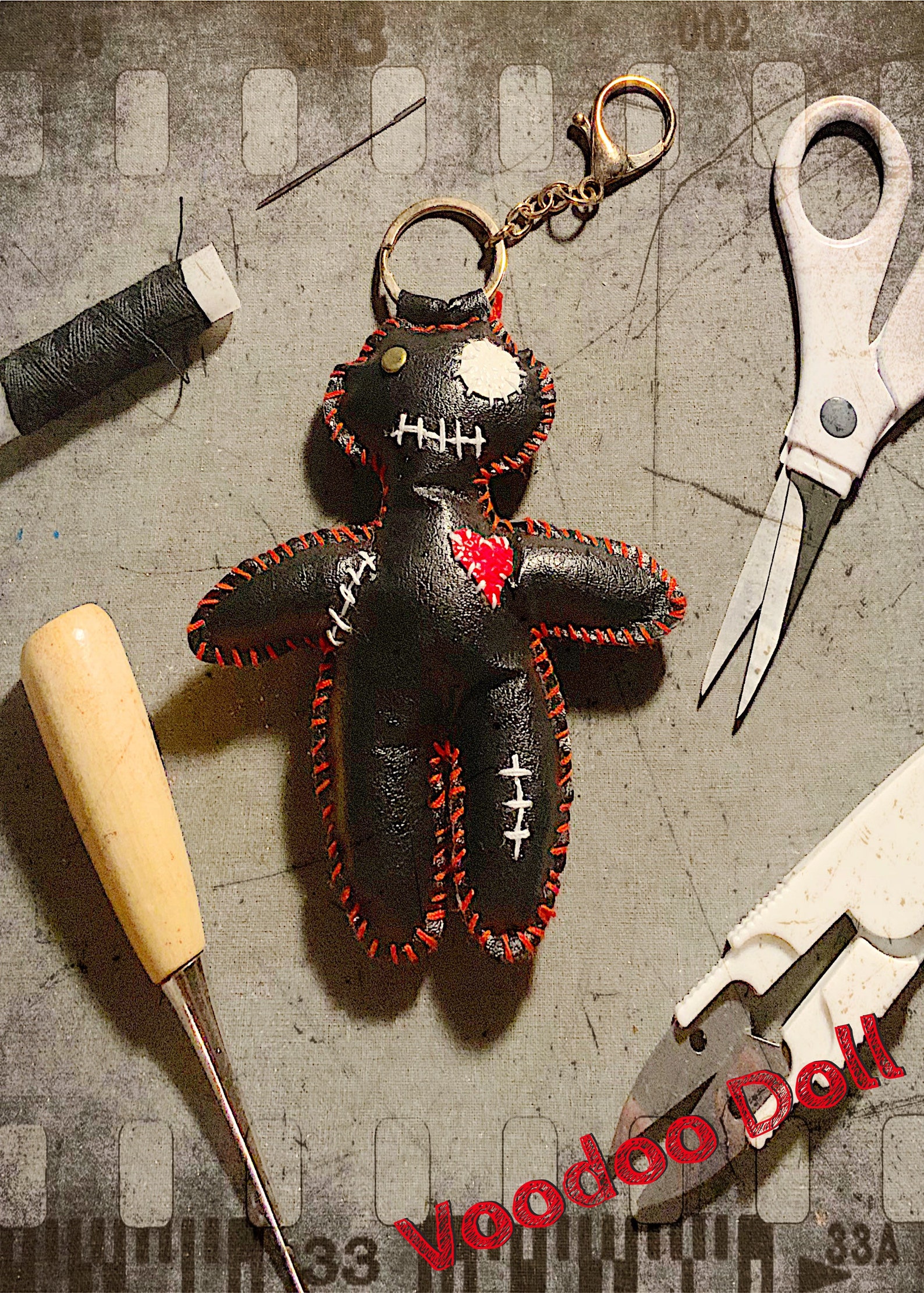 Voodoo Doll Keychain charm Etsy