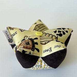 Yellow/Brown Bees and Florals Pin Cushion