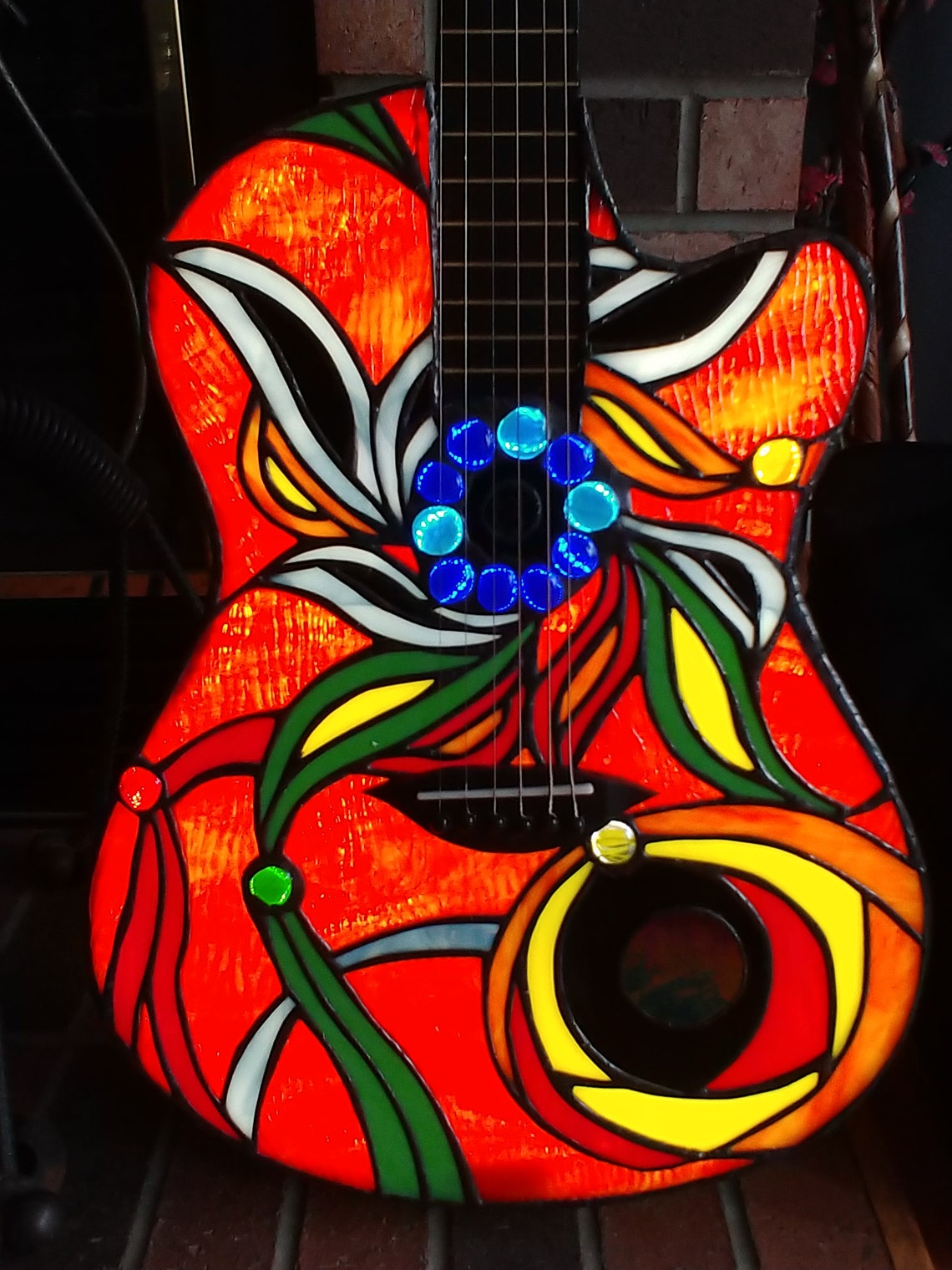 Stained Glass Guitar Etsy