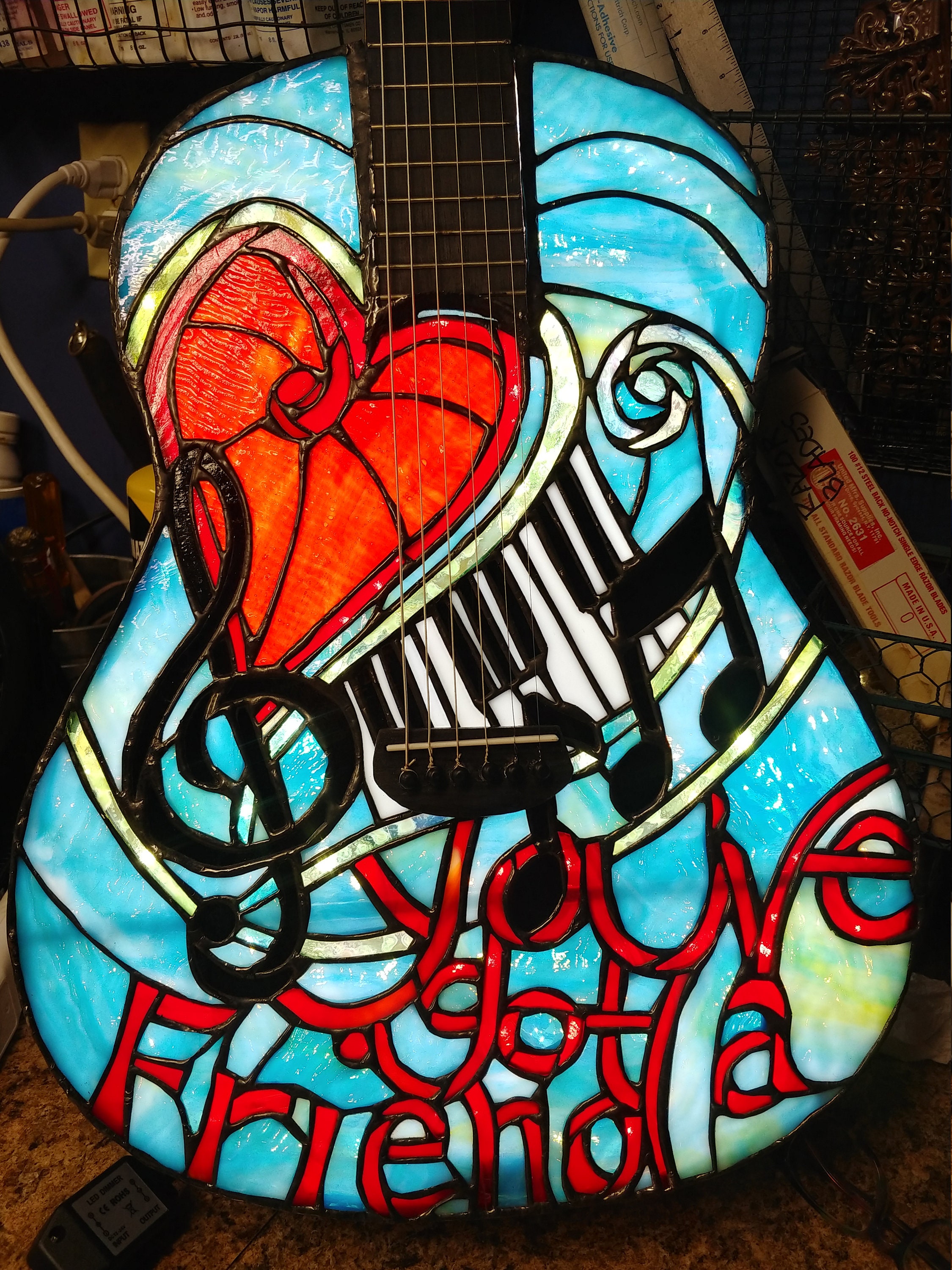 Custom Stained Glass Guitar Etsy
