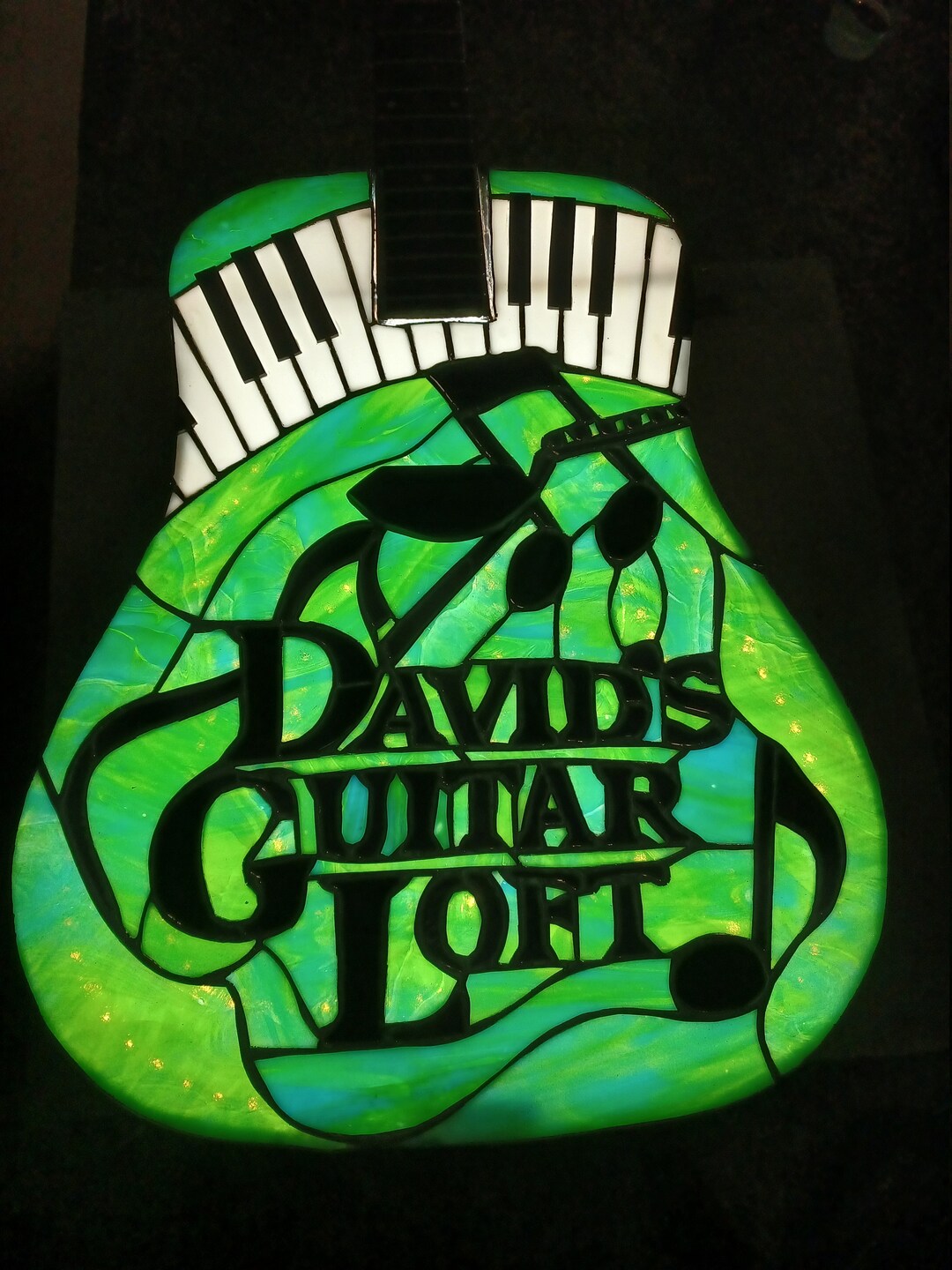 Lighted Stained Glass Guitar Etsy