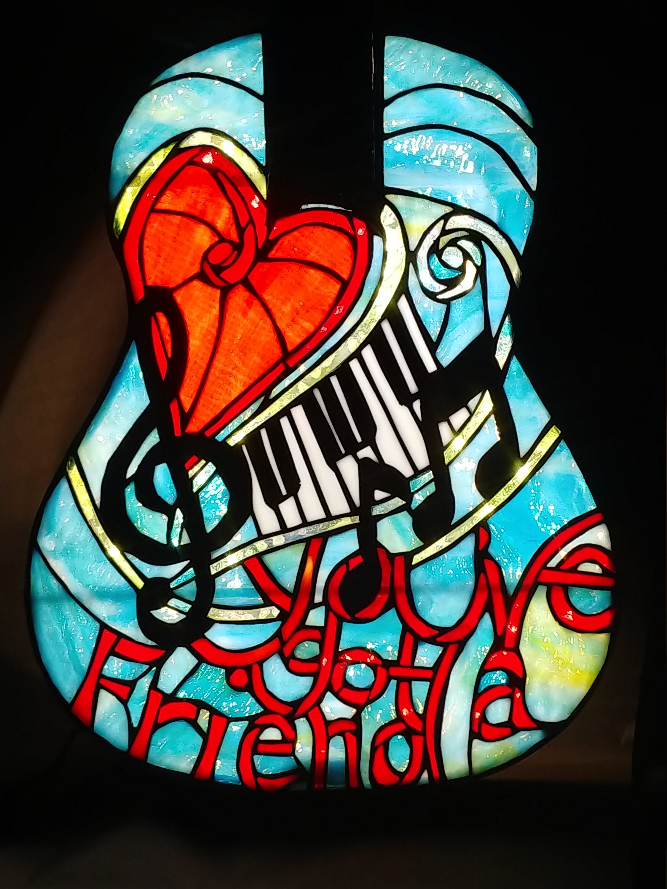 Custom Stained Glass Guitar Etsy