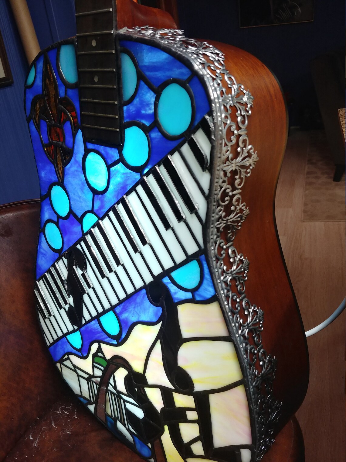 Stained Glass Lighted Guitar. Custom Orders. Etsy