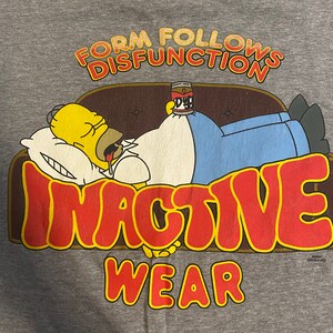 Vintage Mens The Simpsons L Inactive Wear Graphic T-Shirt
