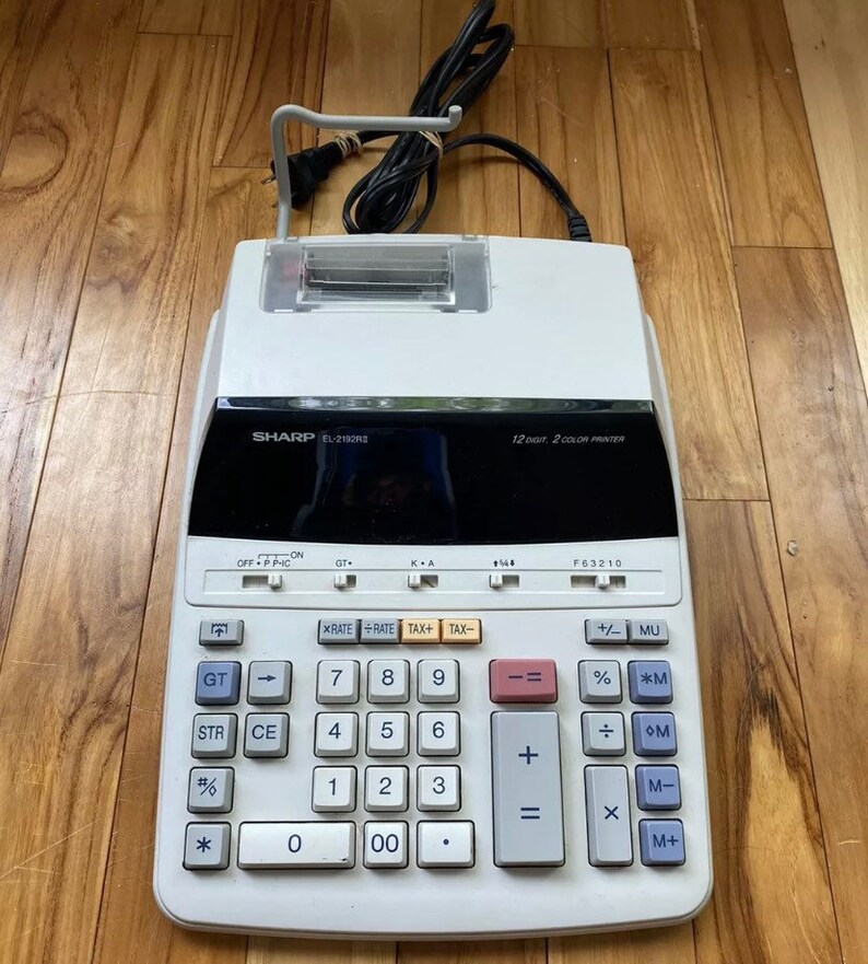 Sharp EL2192RII Digital Display 2 Color Printing Calculator Etsy