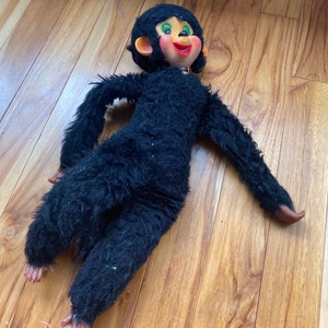 Vintage Monkey Plush 15” Plastic Feet Ears Hands Feet Acceptable Condition