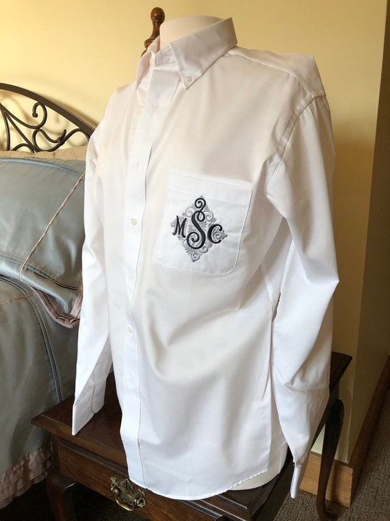 Mens monogrammed dress shirts hotsell