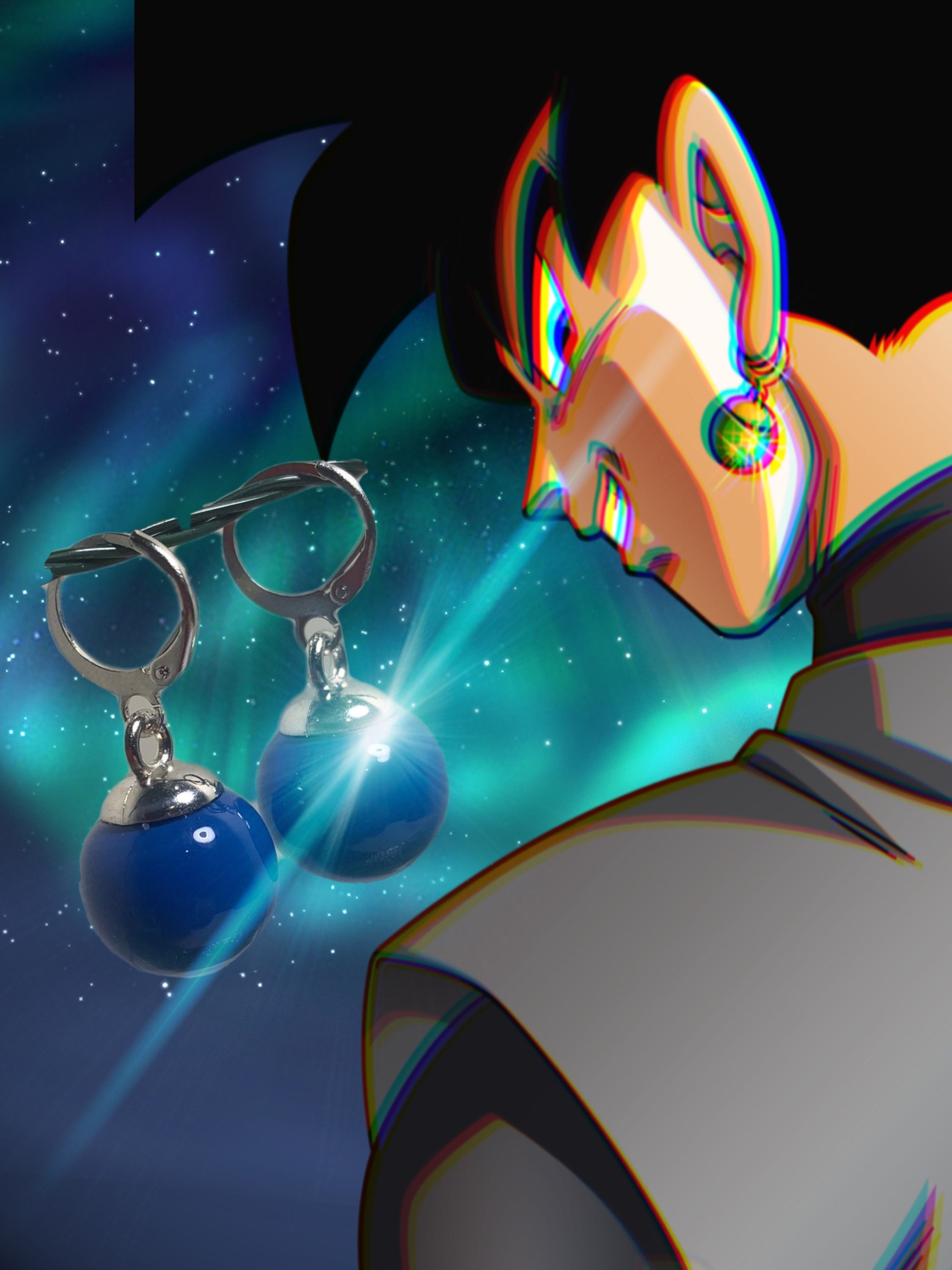 Dragon Ball Z Potara Fusion Stainless Steel Earrings Replica